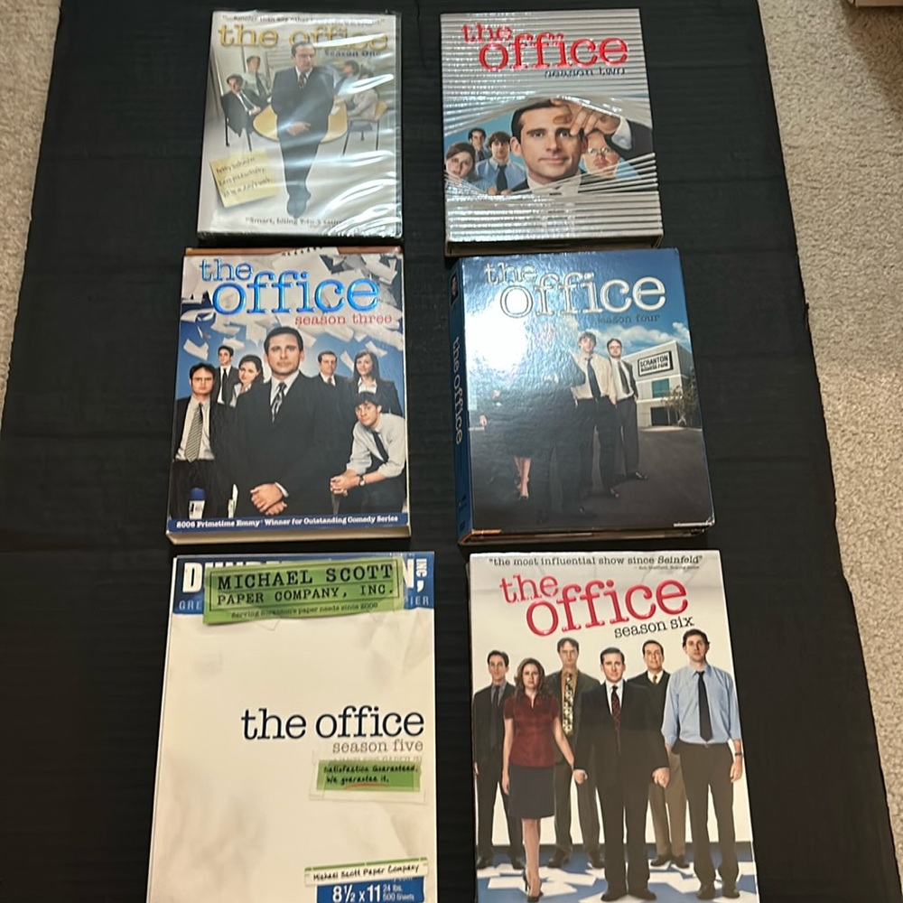 Box sets of “ The Office” seasons 1-6.